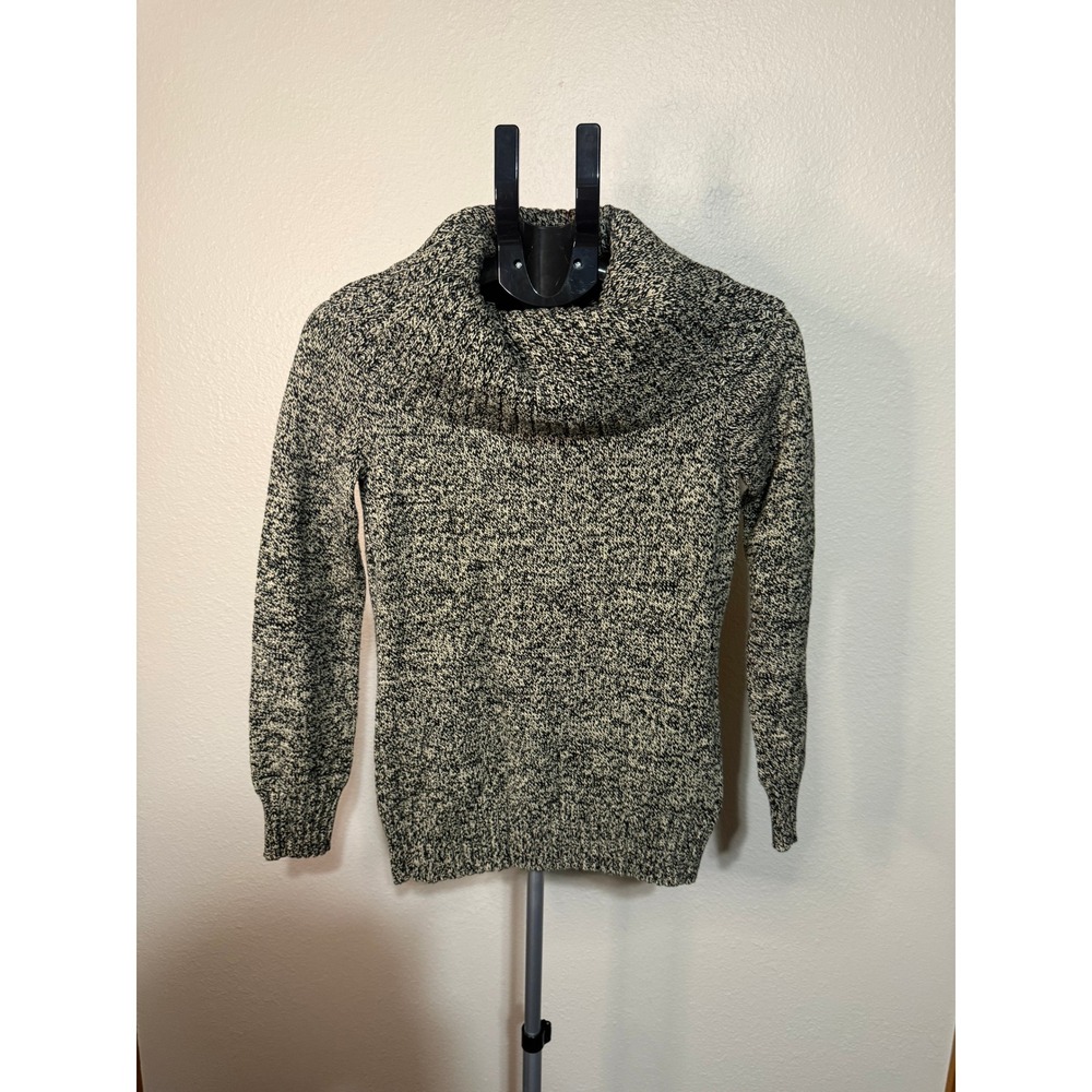Lauren Ralph Lauren Cowl Neck Marled Knit Sweater Black Cream Smallβ LRL